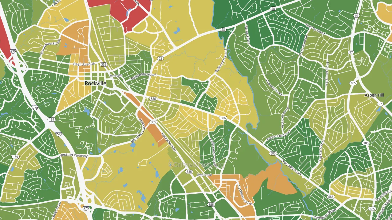 20851, MD Map of Vehicle Theft Rates