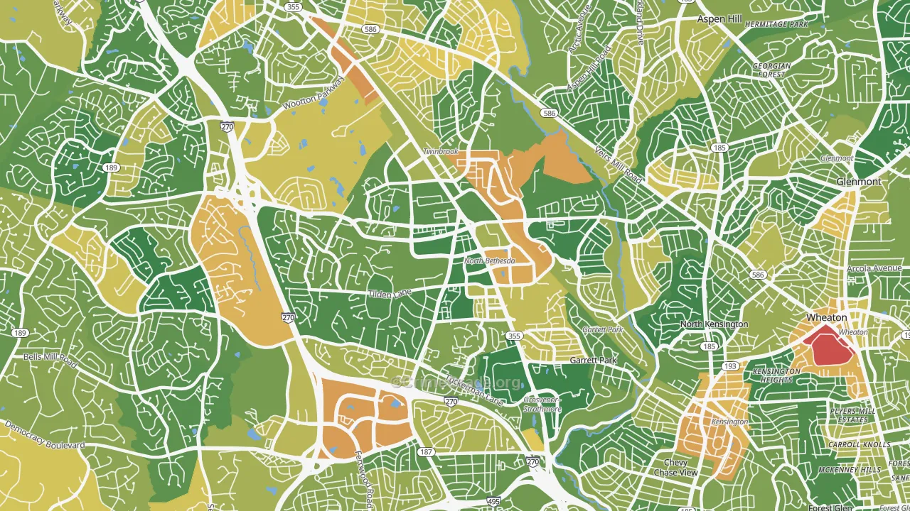 20852, MD Map of Vehicle Theft Rates