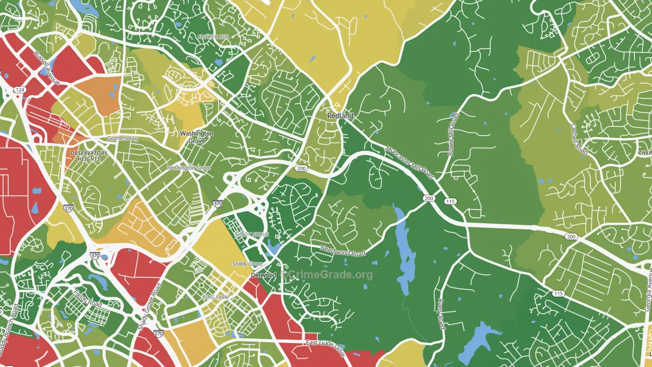 20855, MD Map of Vehicle Theft Rates