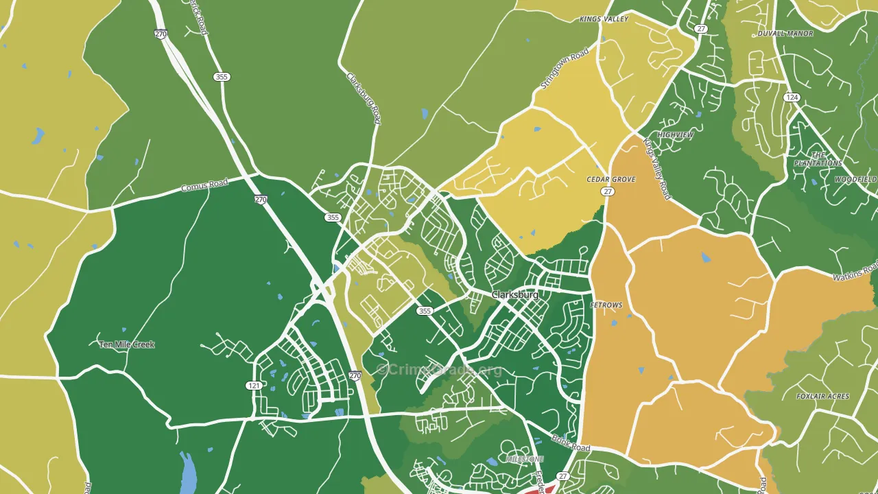 20871, MD Map of Vehicle Theft Rates