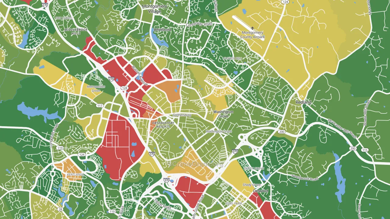 20877, MD Map of Vehicle Theft Rates
