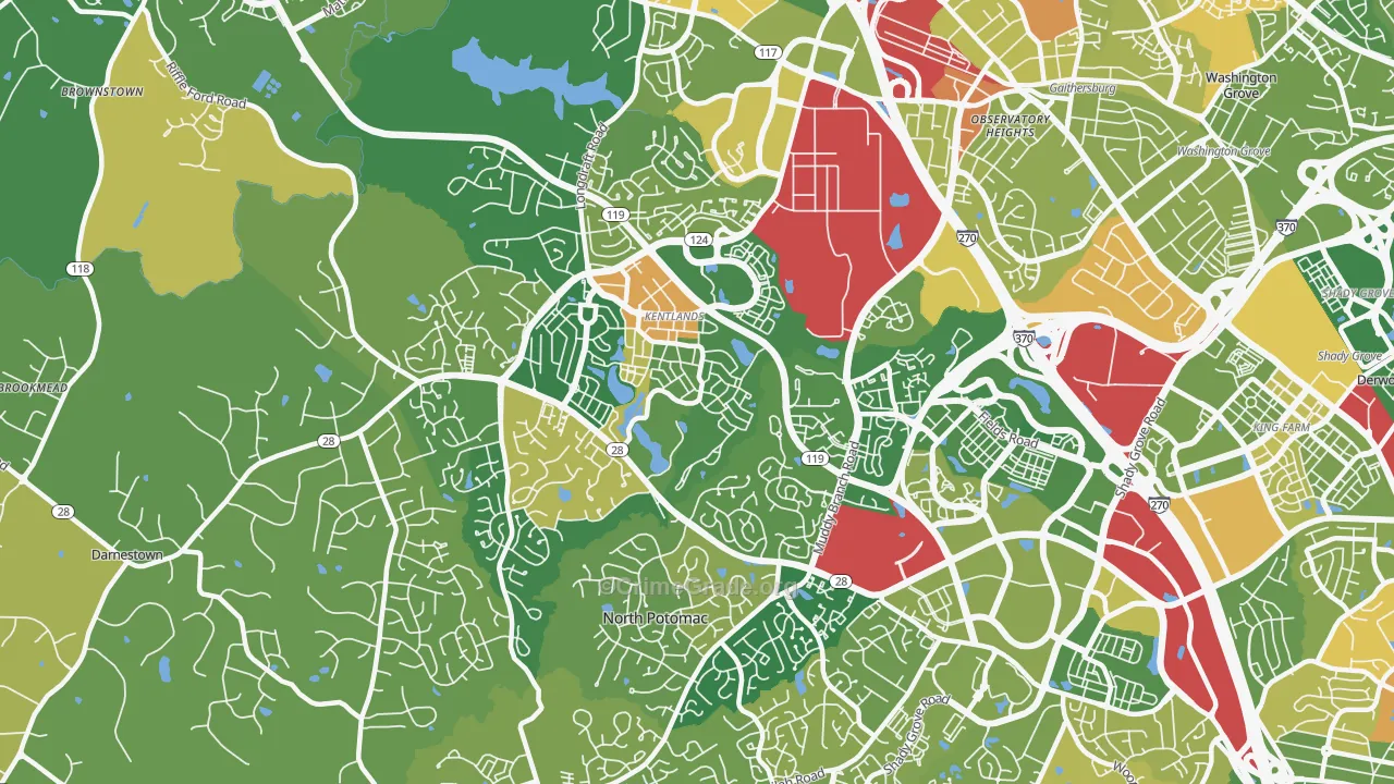 20878, MD Map of Vehicle Theft Rates