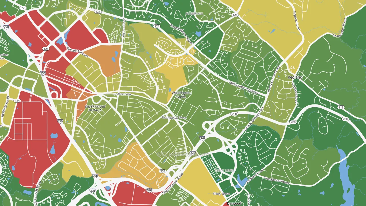 20880, MD Map of Vehicle Theft Rates