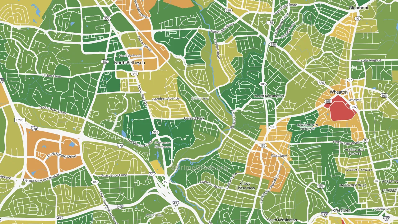 20896, MD Map of Vehicle Theft Rates
