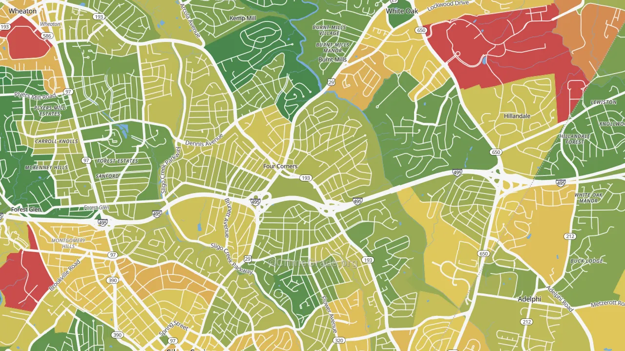 20901, MD Map of Vehicle Theft Rates
