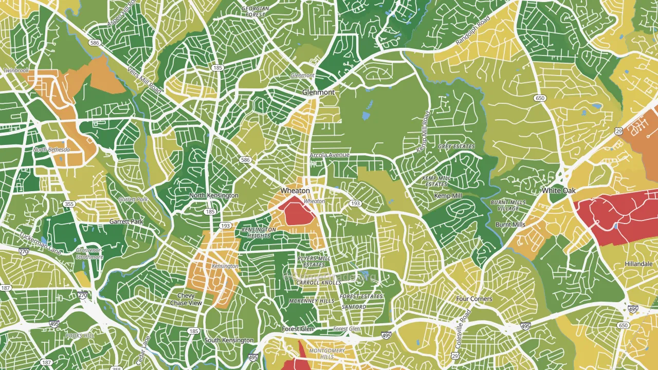 20902, MD Map of Vehicle Theft Rates