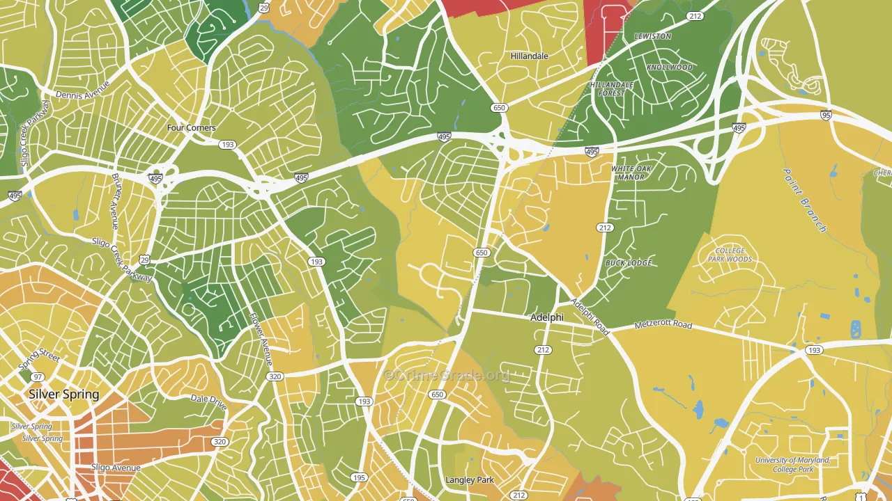 20903, MD Map of Vehicle Theft Rates