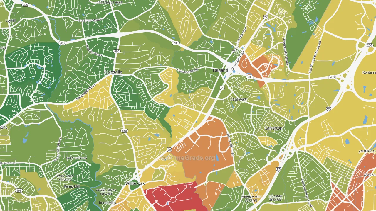 20904, MD Map of Vehicle Theft Rates