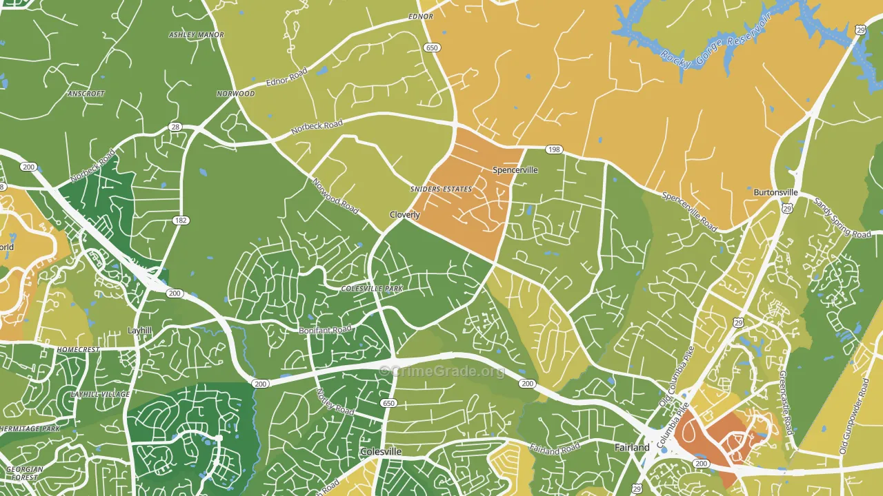 20905, MD Map of Vehicle Theft Rates