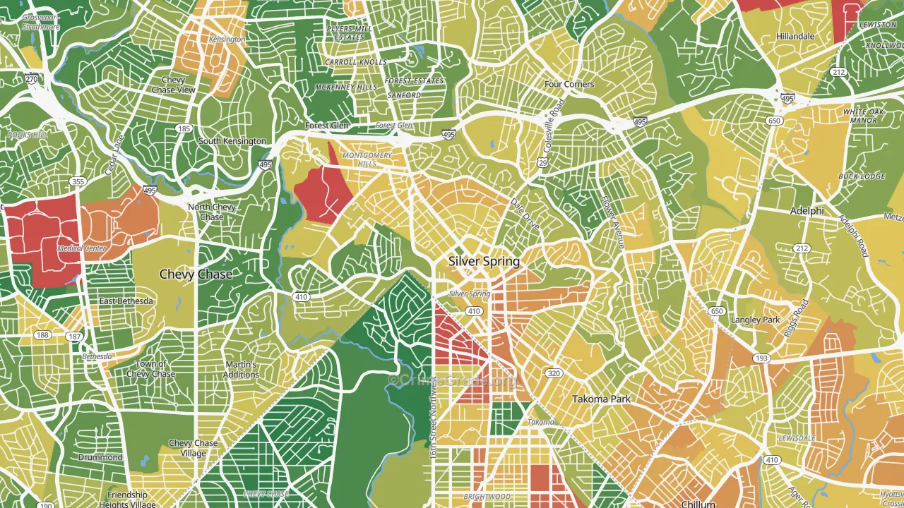 20910, MD Map of Vehicle Theft Rates