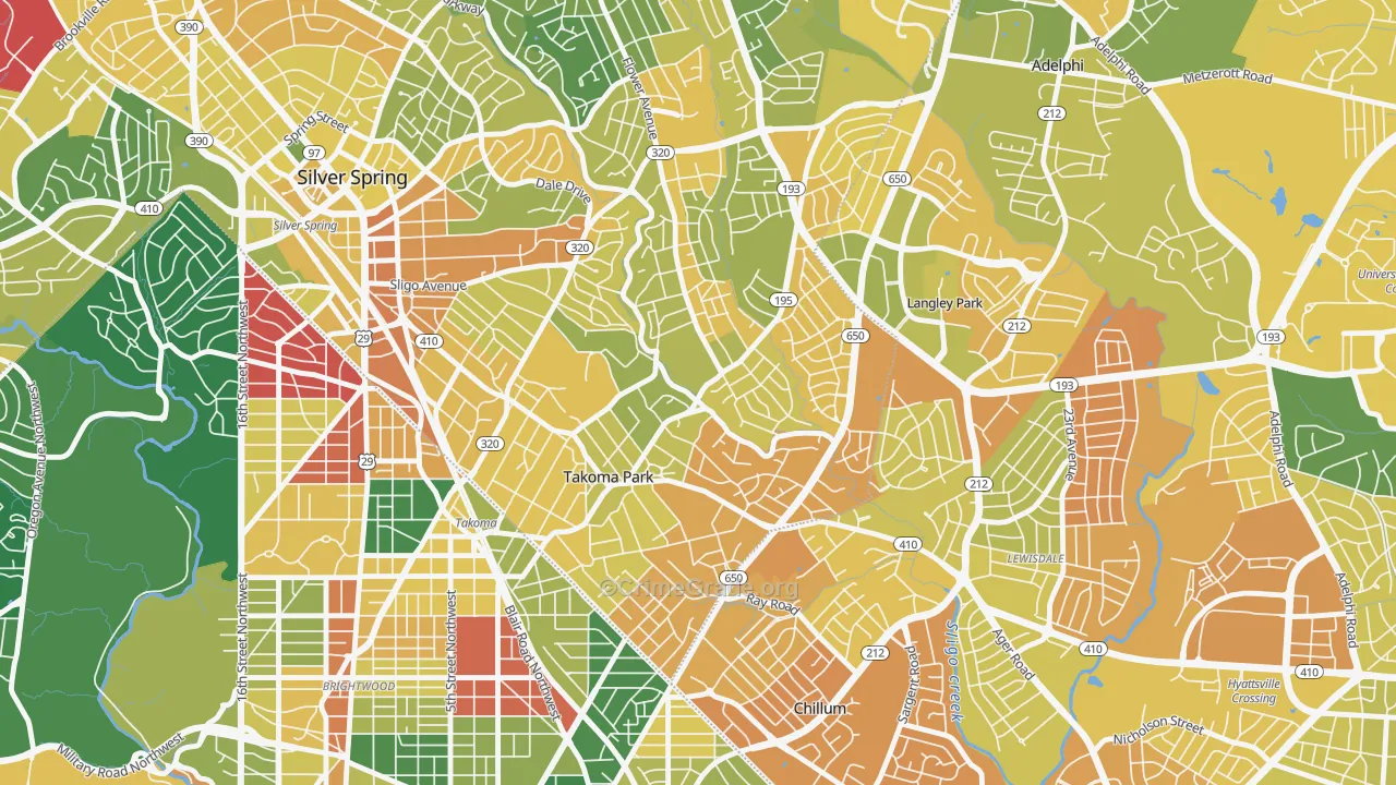 20912, MD Map of Vehicle Theft Rates