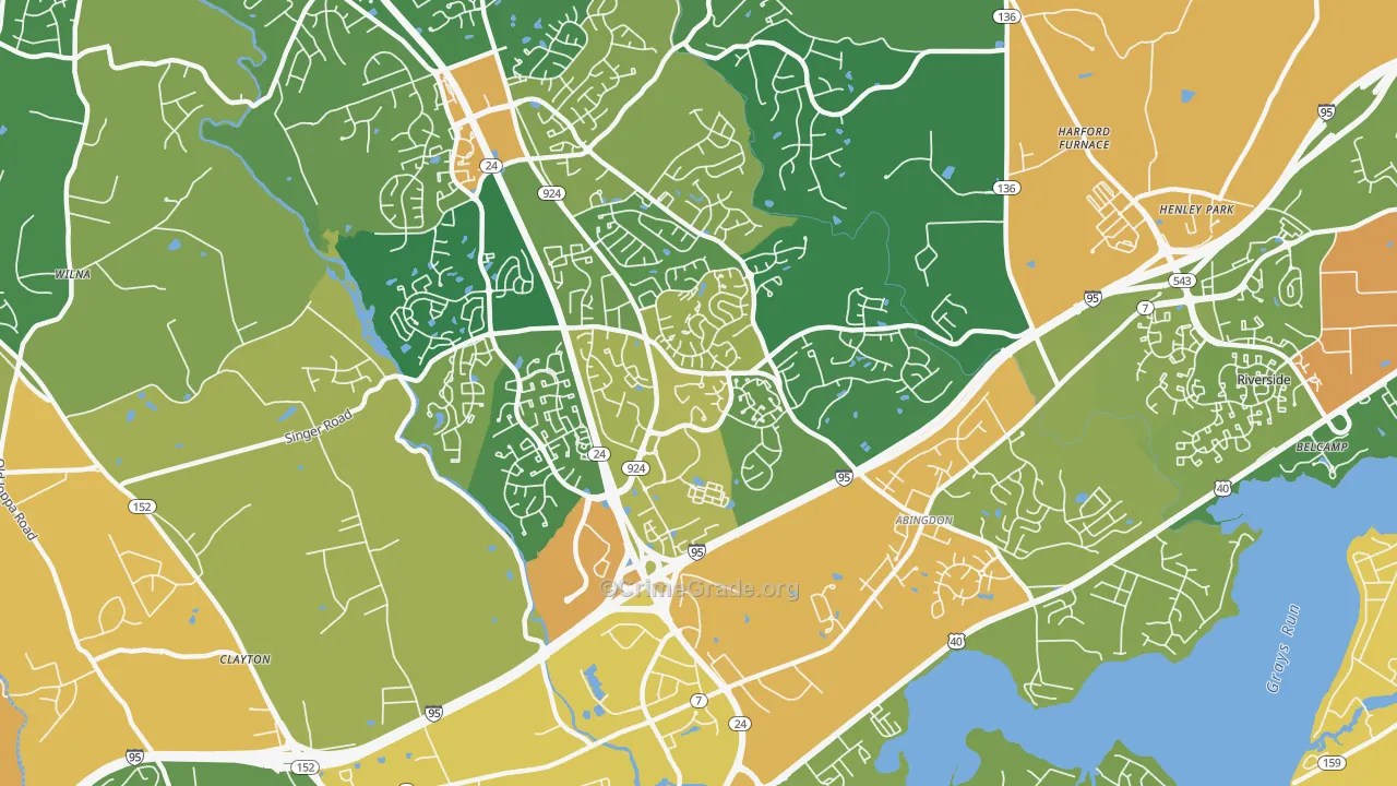 21009, MD Map of Vehicle Theft Rates