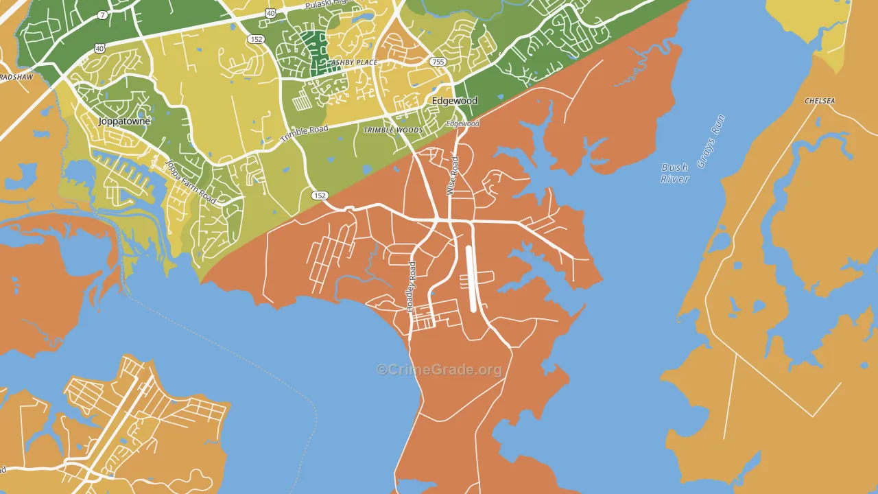 21010, MD Map of Vehicle Theft Rates