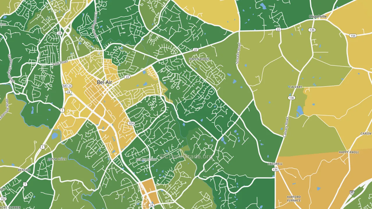 21015, MD Map of Vehicle Theft Rates