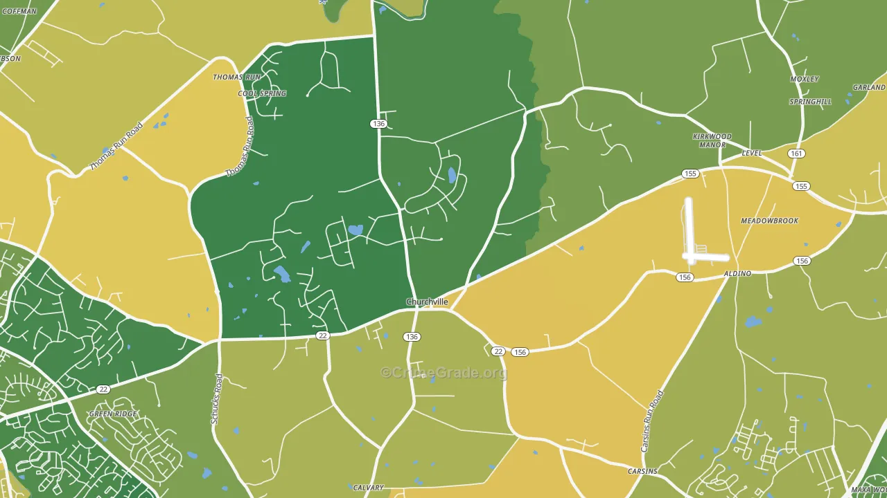 21028, MD Map of Vehicle Theft Rates
