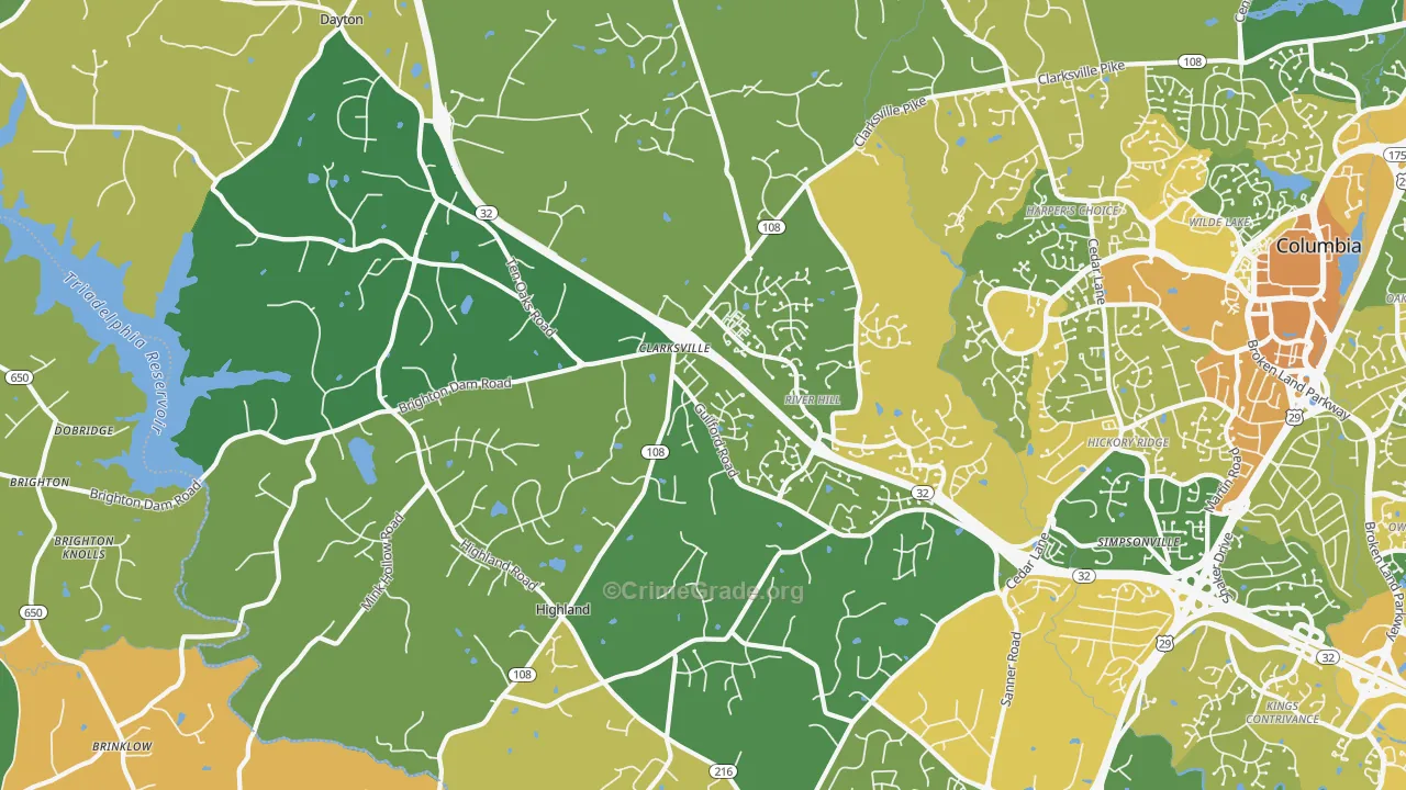 21029, MD Map of Vehicle Theft Rates