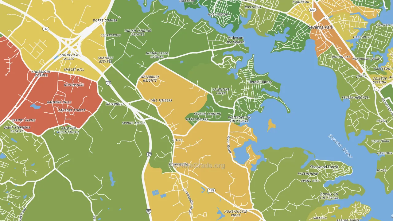 21032, MD Map of Vehicle Theft Rates