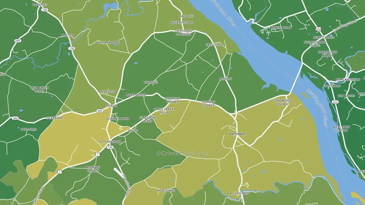 21034, MD Map of Vehicle Theft Rates