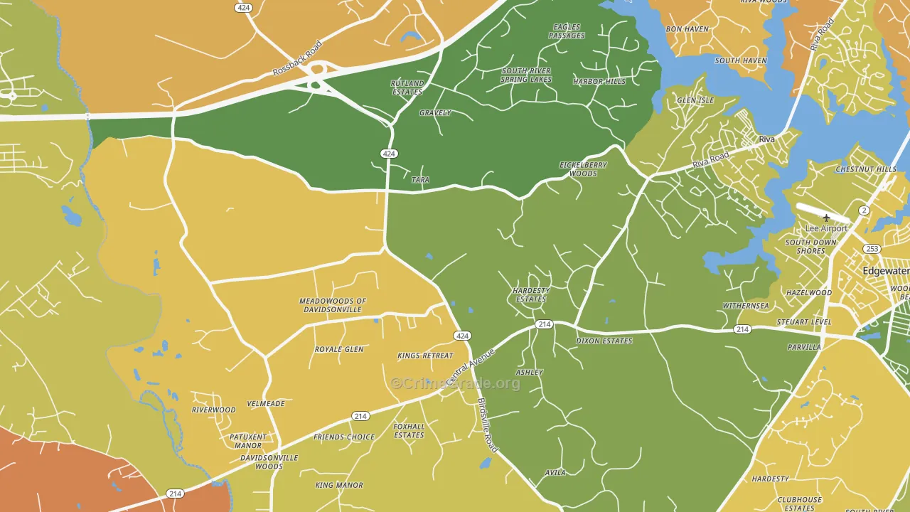 21035, MD Map of Vehicle Theft Rates