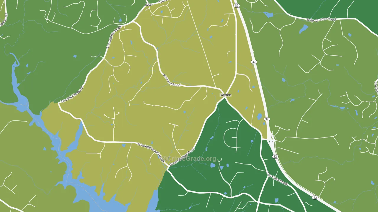 21036, MD Map of Vehicle Theft Rates