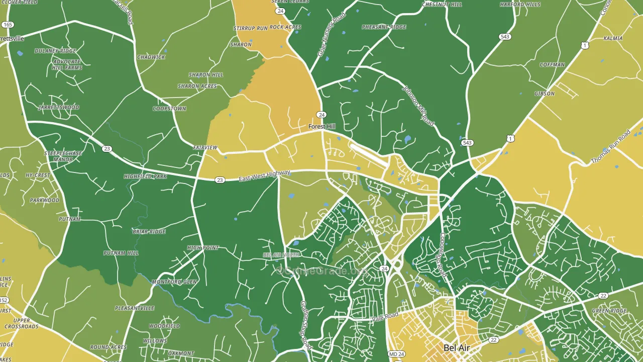 21050, MD Map of Vehicle Theft Rates