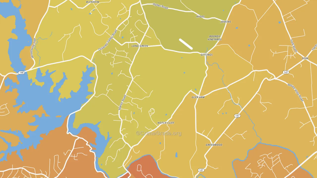 21057, MD Map of Vehicle Theft Rates