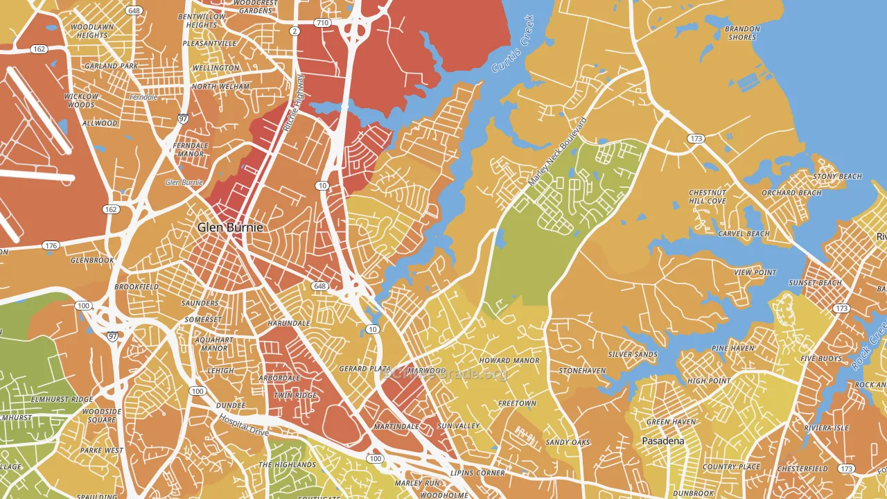21060, MD Map of Vehicle Theft Rates