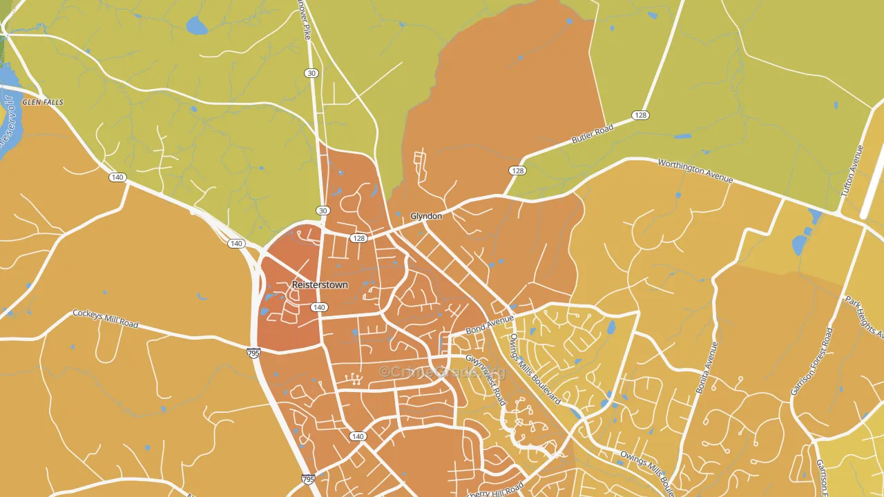 21071, MD Map of Vehicle Theft Rates