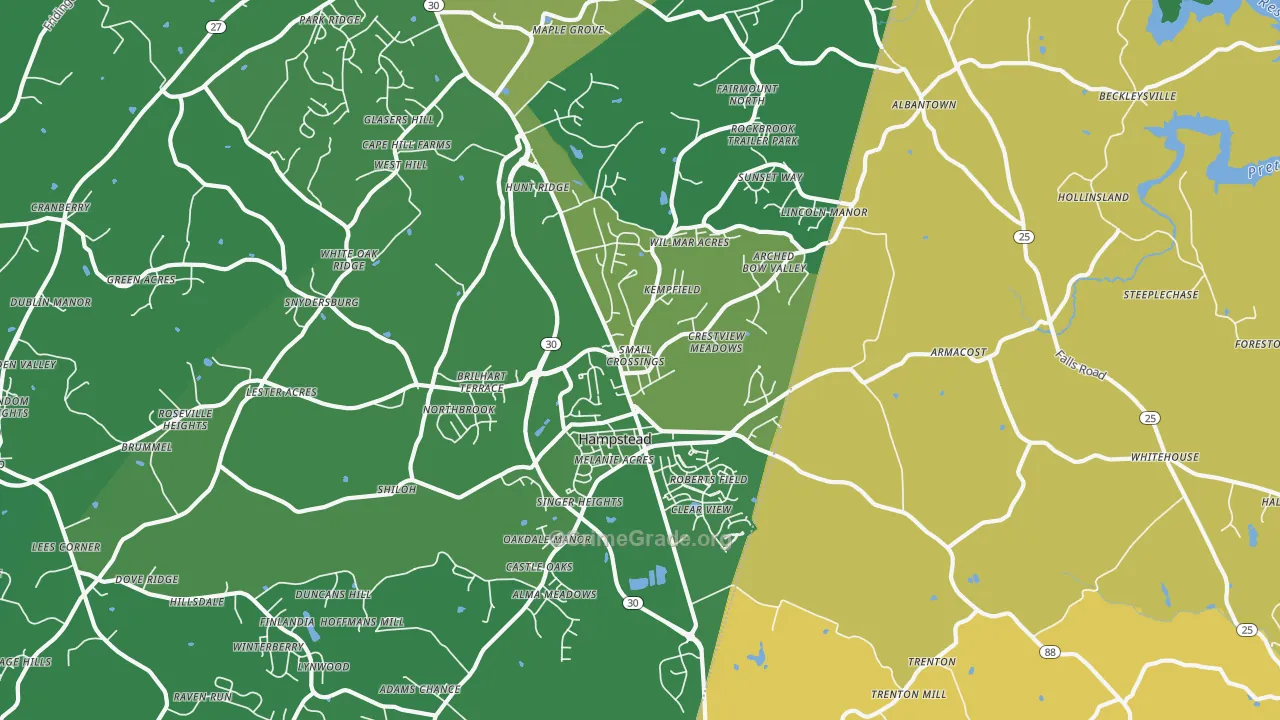 21074, MD Map of Vehicle Theft Rates
