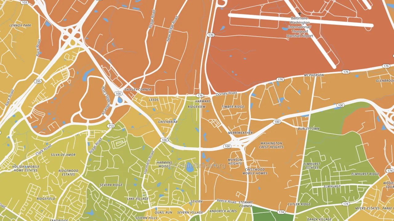 21077, MD Map of Vehicle Theft Rates