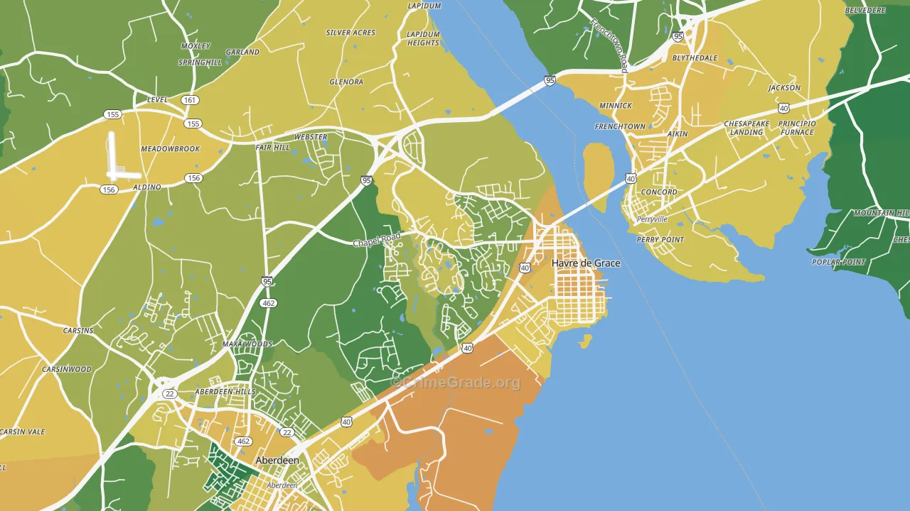 21078, MD Map of Vehicle Theft Rates
