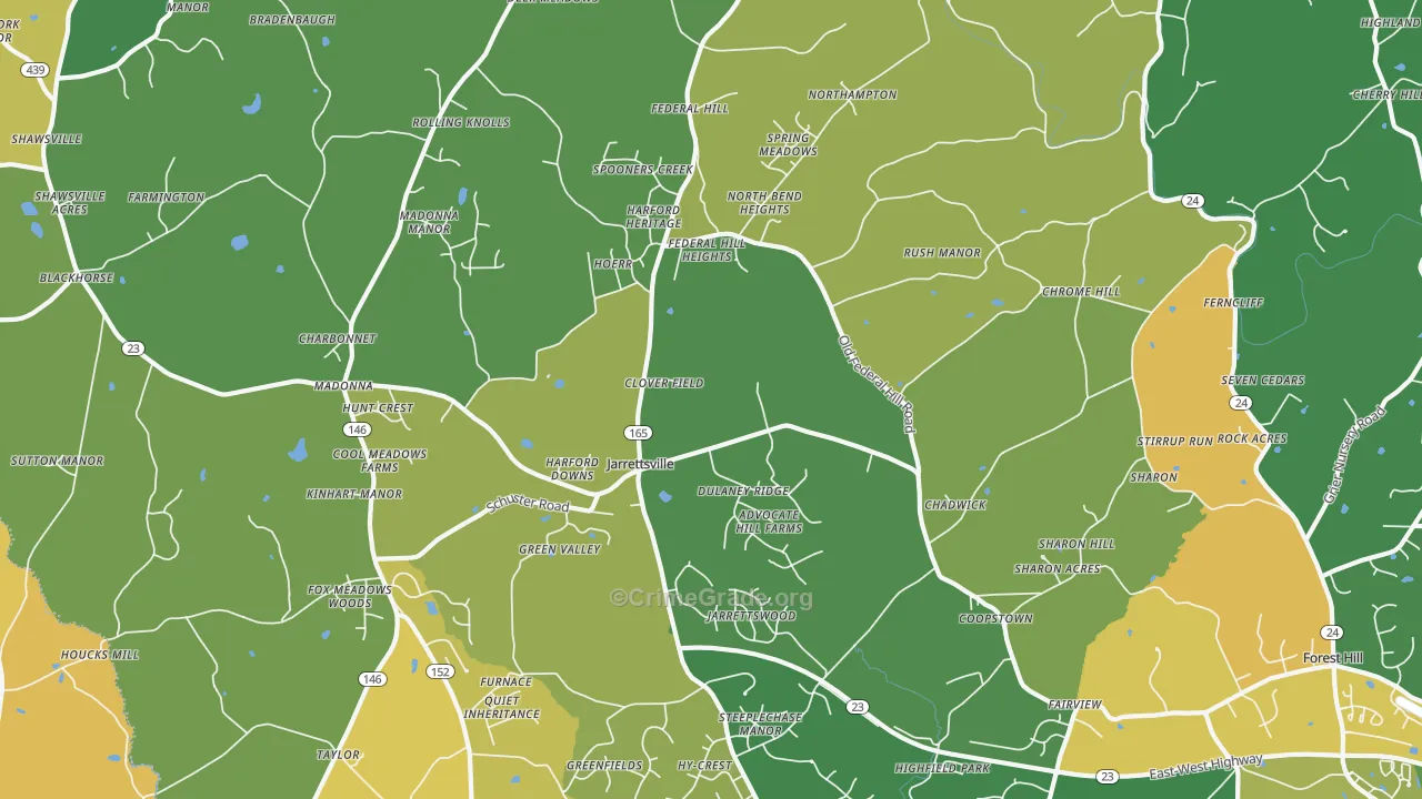 21084, MD Map of Vehicle Theft Rates