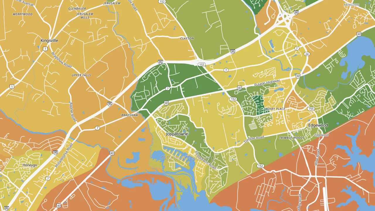 21085, MD Map of Vehicle Theft Rates