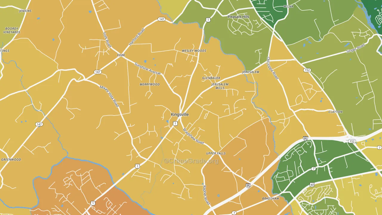 21087, MD Map of Vehicle Theft Rates