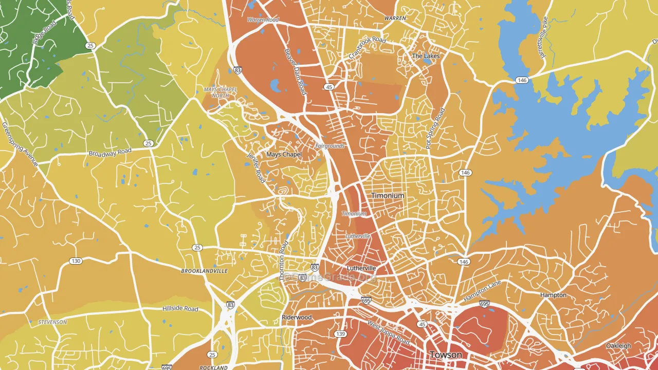21093, MD Map of Vehicle Theft Rates