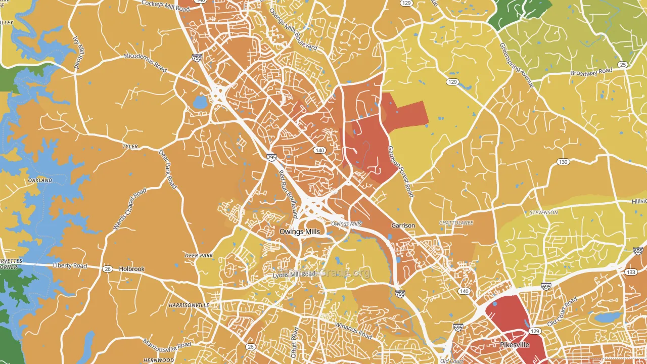 21117, MD Map of Vehicle Theft Rates