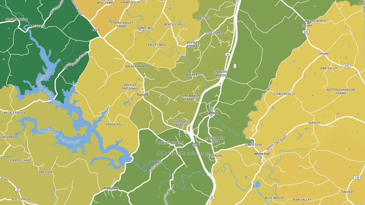 21120, MD Map of Vehicle Theft Rates