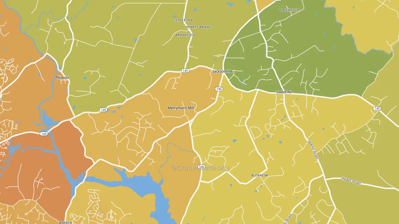 21131, MD Map of Vehicle Theft Rates