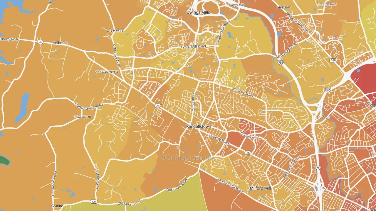 21133, MD Map of Vehicle Theft Rates