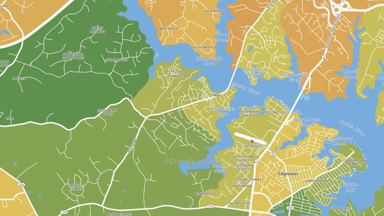 21140, MD Map of Vehicle Theft Rates