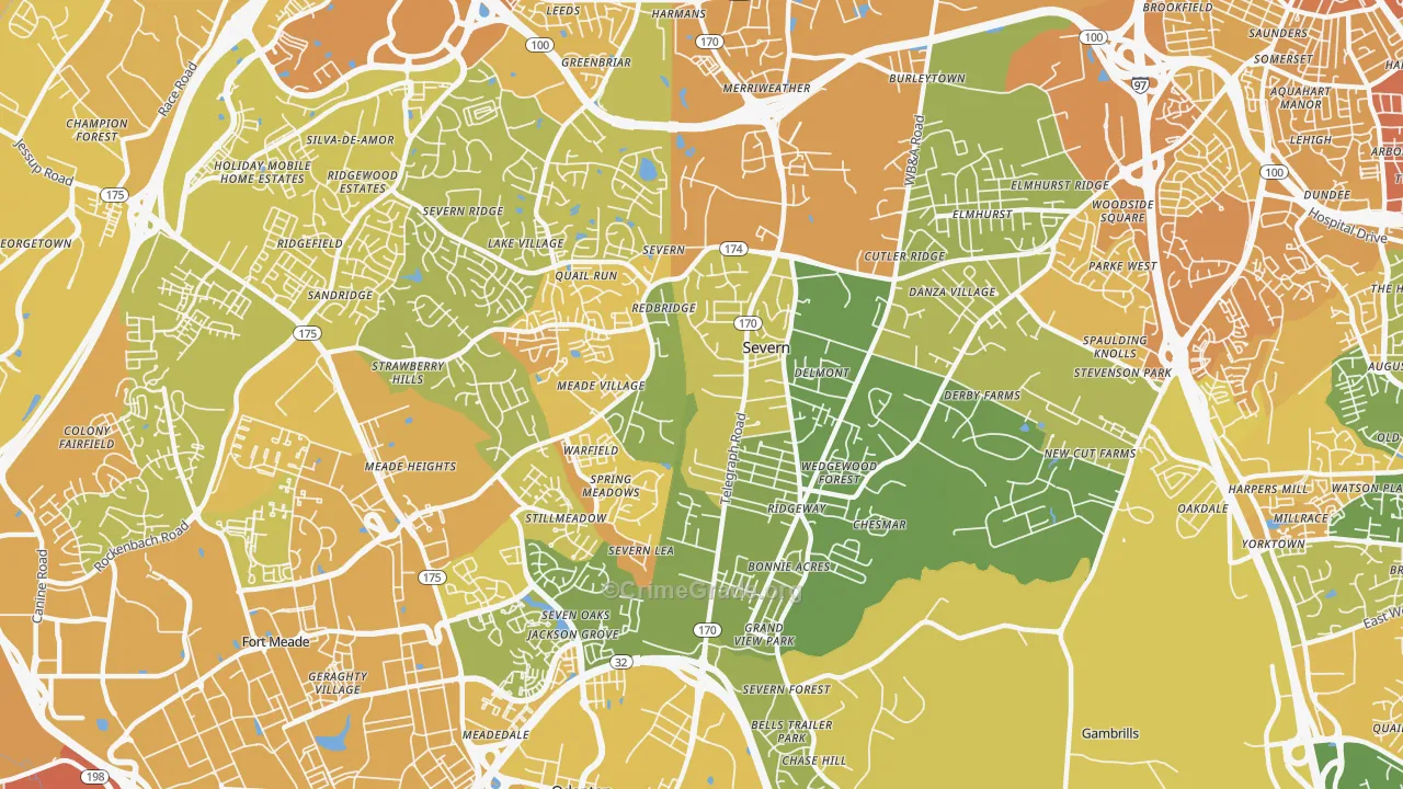 21144, MD Map of Vehicle Theft Rates
