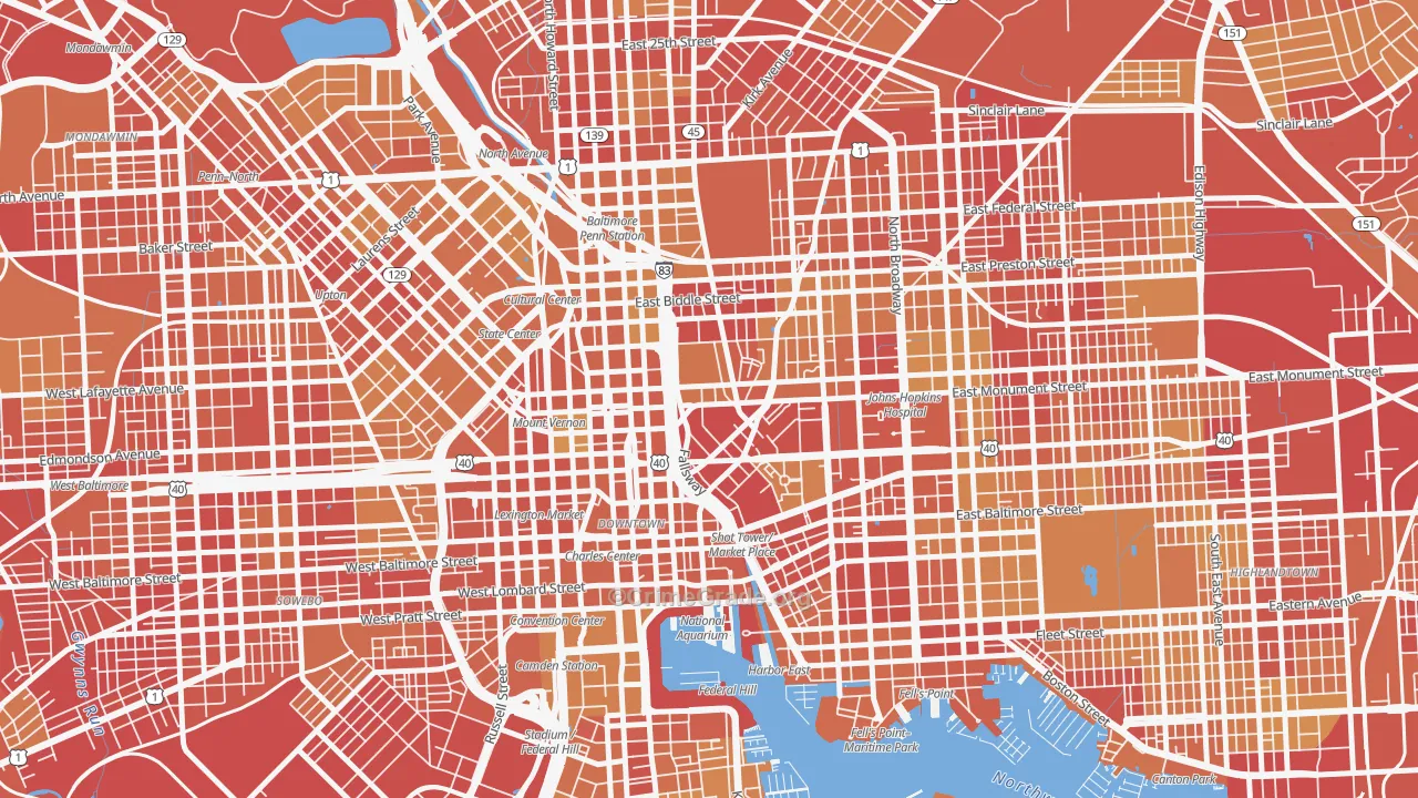 21202, MD Map of Vehicle Theft Rates