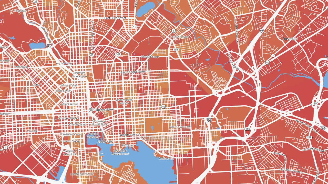 21205, MD Map of Vehicle Theft Rates