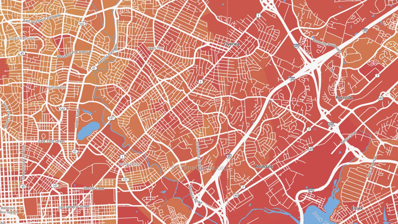21206, MD Map of Vehicle Theft Rates