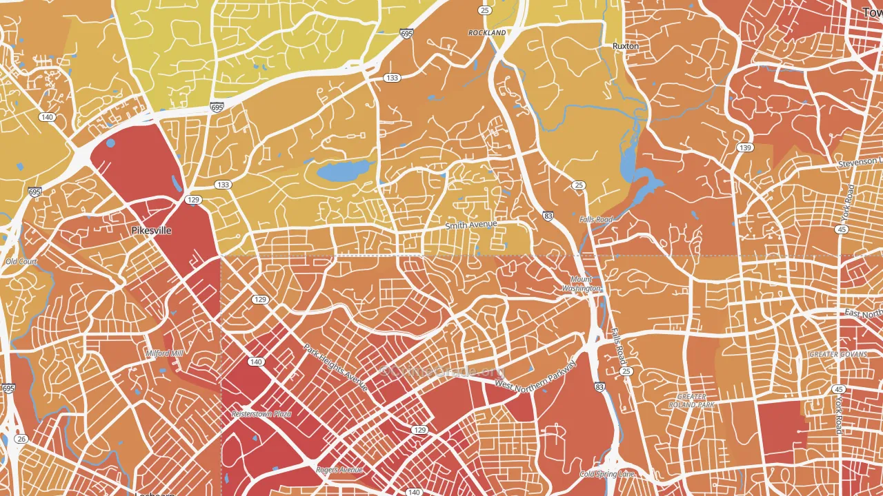 21209, MD Map of Vehicle Theft Rates