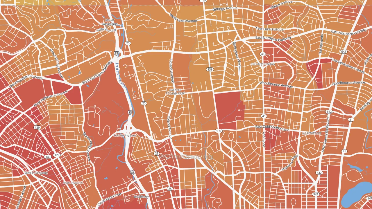 21210, MD Map of Vehicle Theft Rates