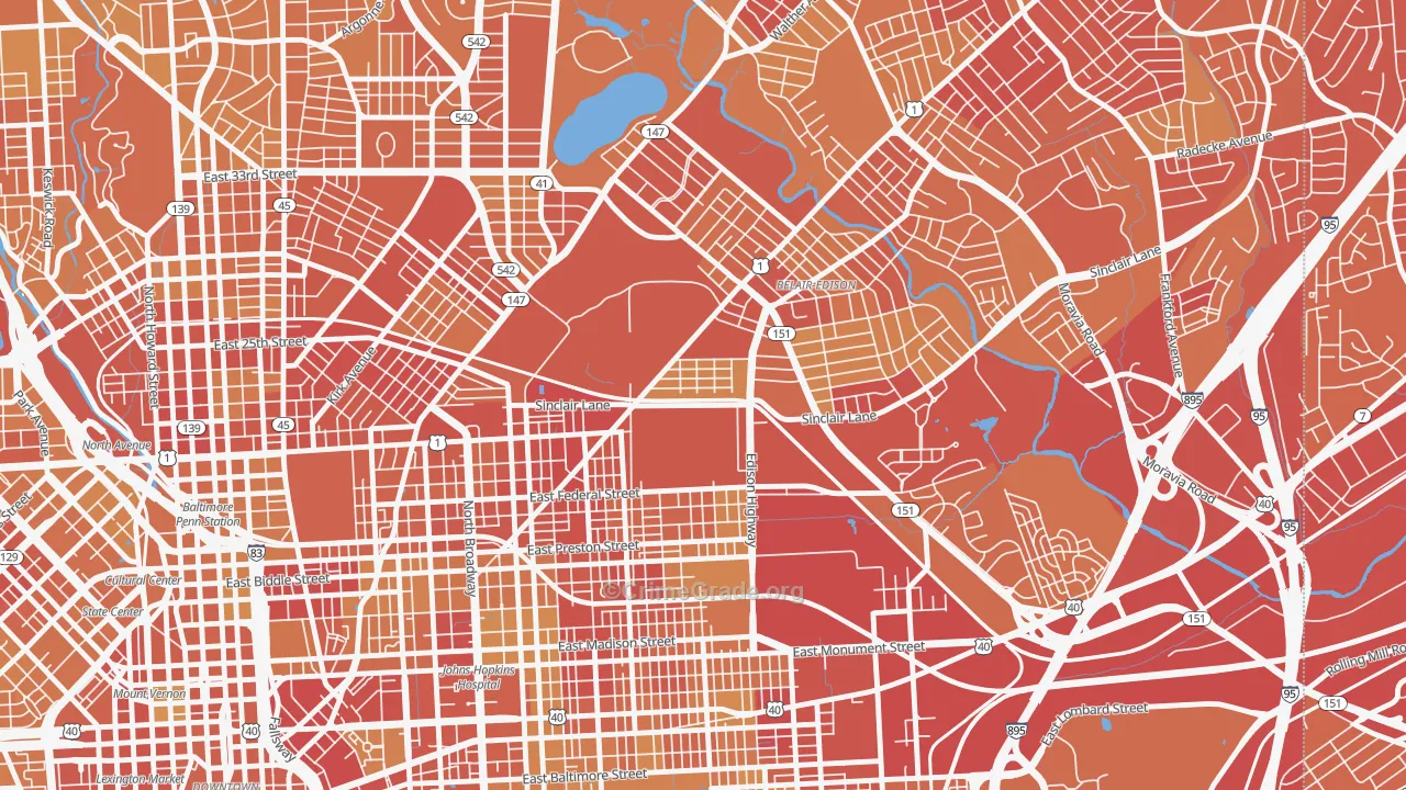 21213, MD Map of Vehicle Theft Rates
