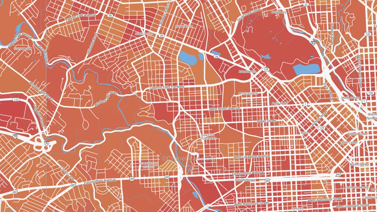 21216, MD Map of Vehicle Theft Rates