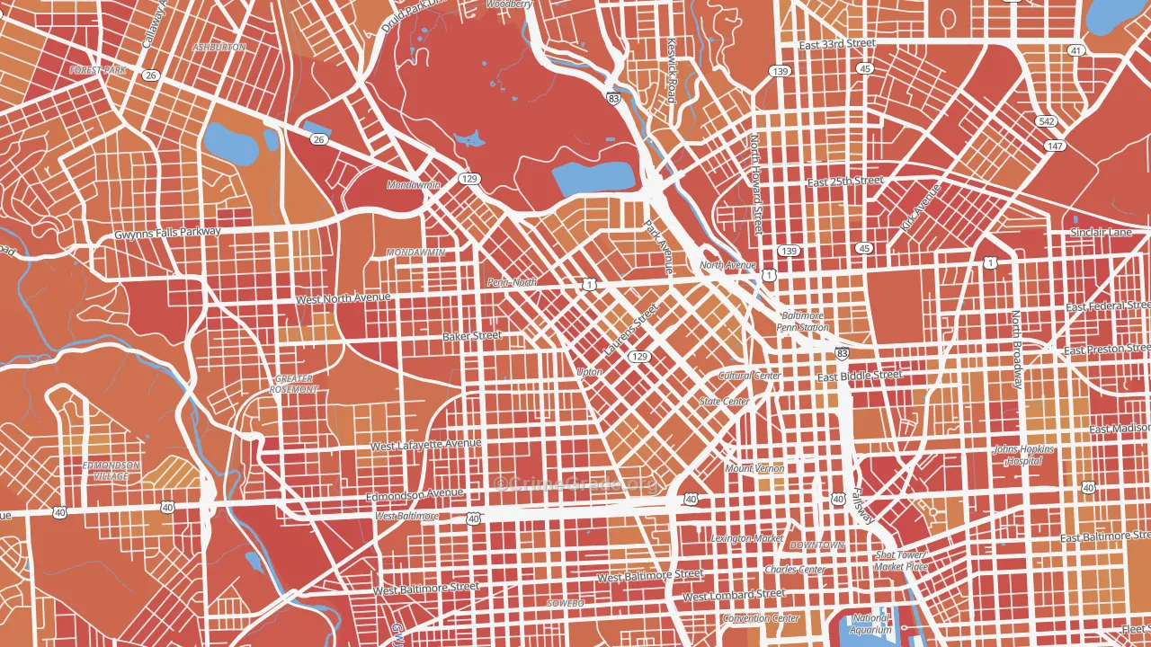 21217, MD Map of Vehicle Theft Rates