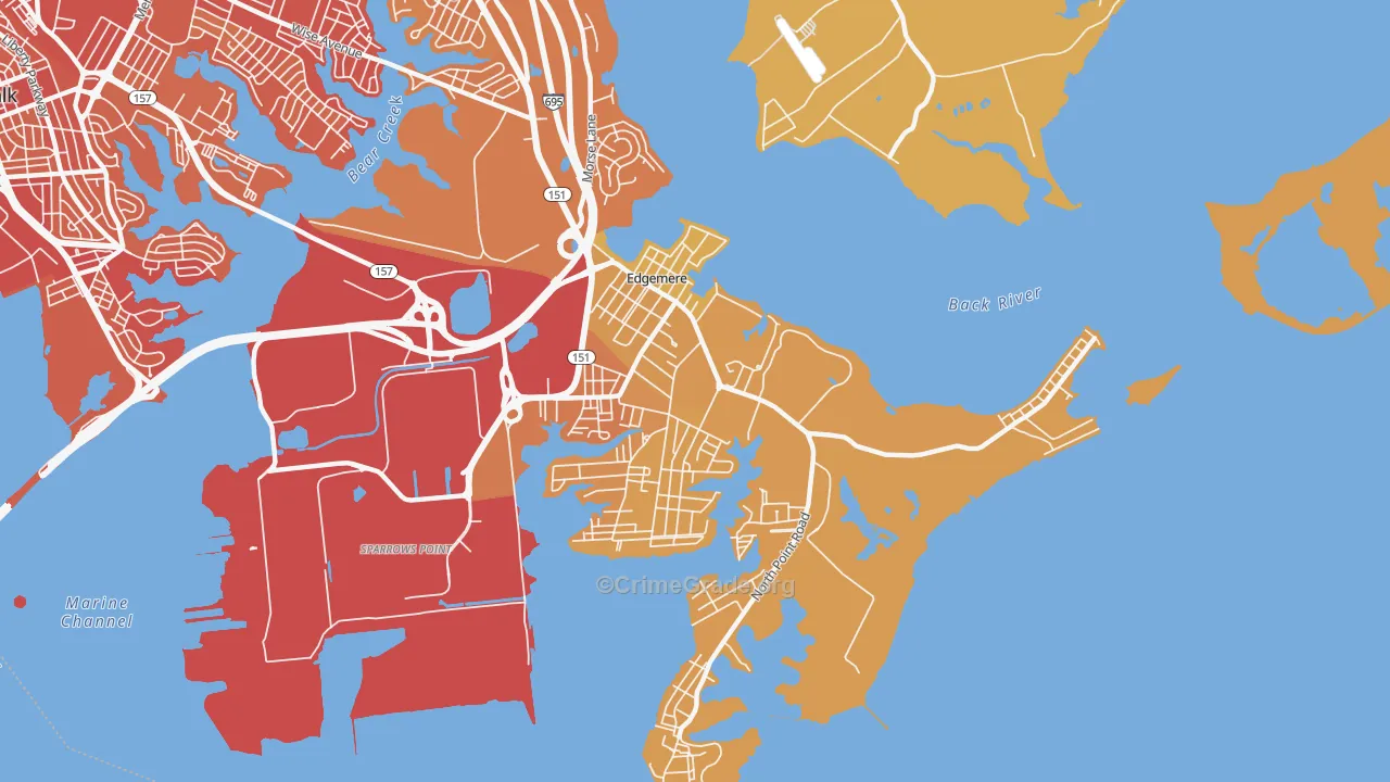 21219, MD Map of Vehicle Theft Rates